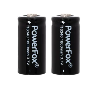 Dos baterías recargables PowerFox 16340 para puntero láser compacto